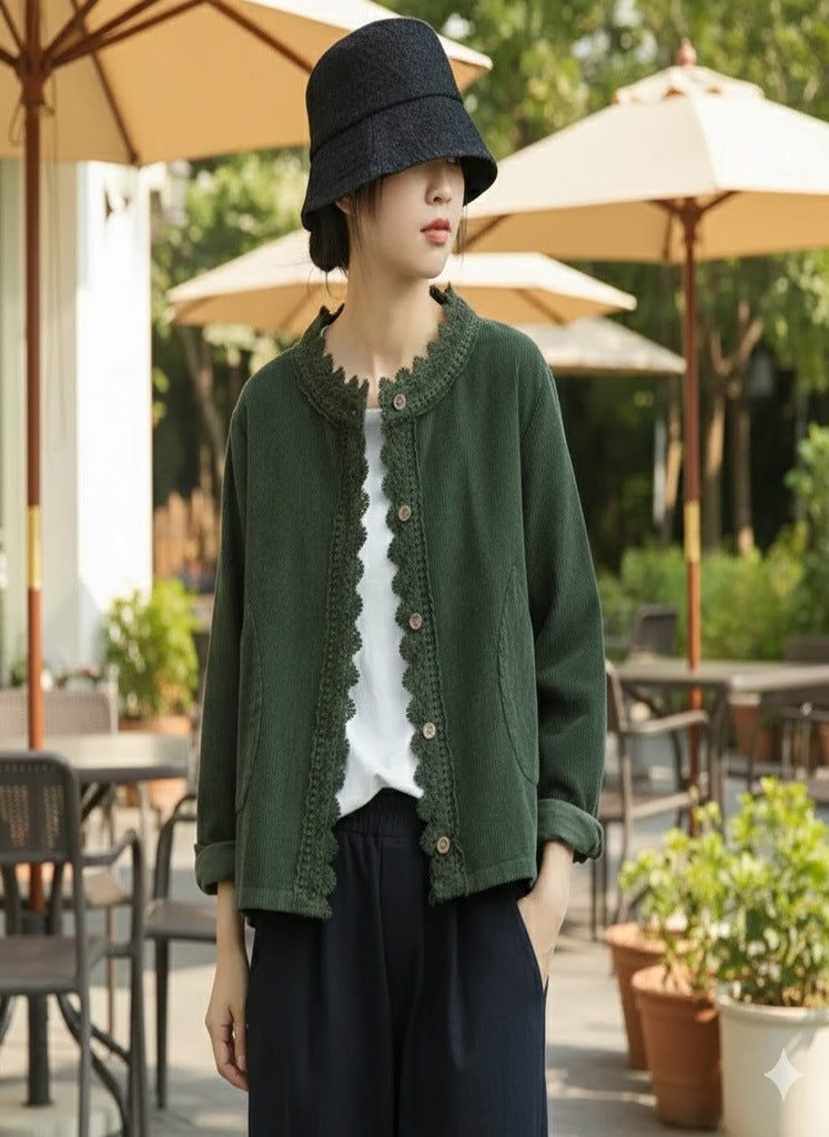 Corduroy Women Jacket – Stylish Stitch Detail